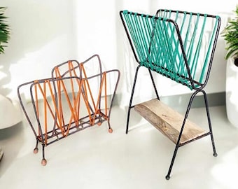 Vintage 1960s Magazine Rack Retro Mid-Century Modern Style