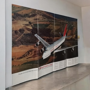 Póster original Boeing 747 NWA Northwest Orient Calendario 1986 Recuerdos de aviación