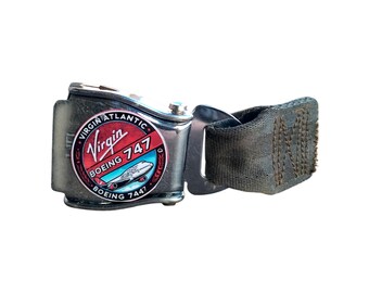 Boeing 747 Virgin Atlantic G-VXLG Authentic Seatbelt Safety Belt Ruby Tuesday