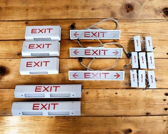Boeing 757 Authentic EXIT Signage LED Airplane Sign Vintage Aircraft Lighting 1990s Grimes Goodrich Aviation Collectible Industrial Lamp