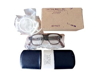Vintage Cold War Era Military Eyeglasses 1970s Army Surplus NOS Case & Box | OPTA PRL