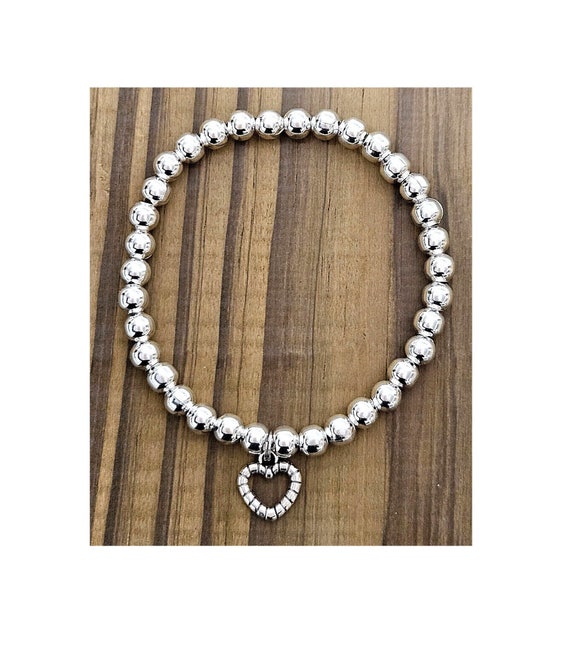 PEARL BEAD BRACELET 6 MM W/5 CHARMS PEARL BEAD BRACELET 6 MM W/5 CHARMS