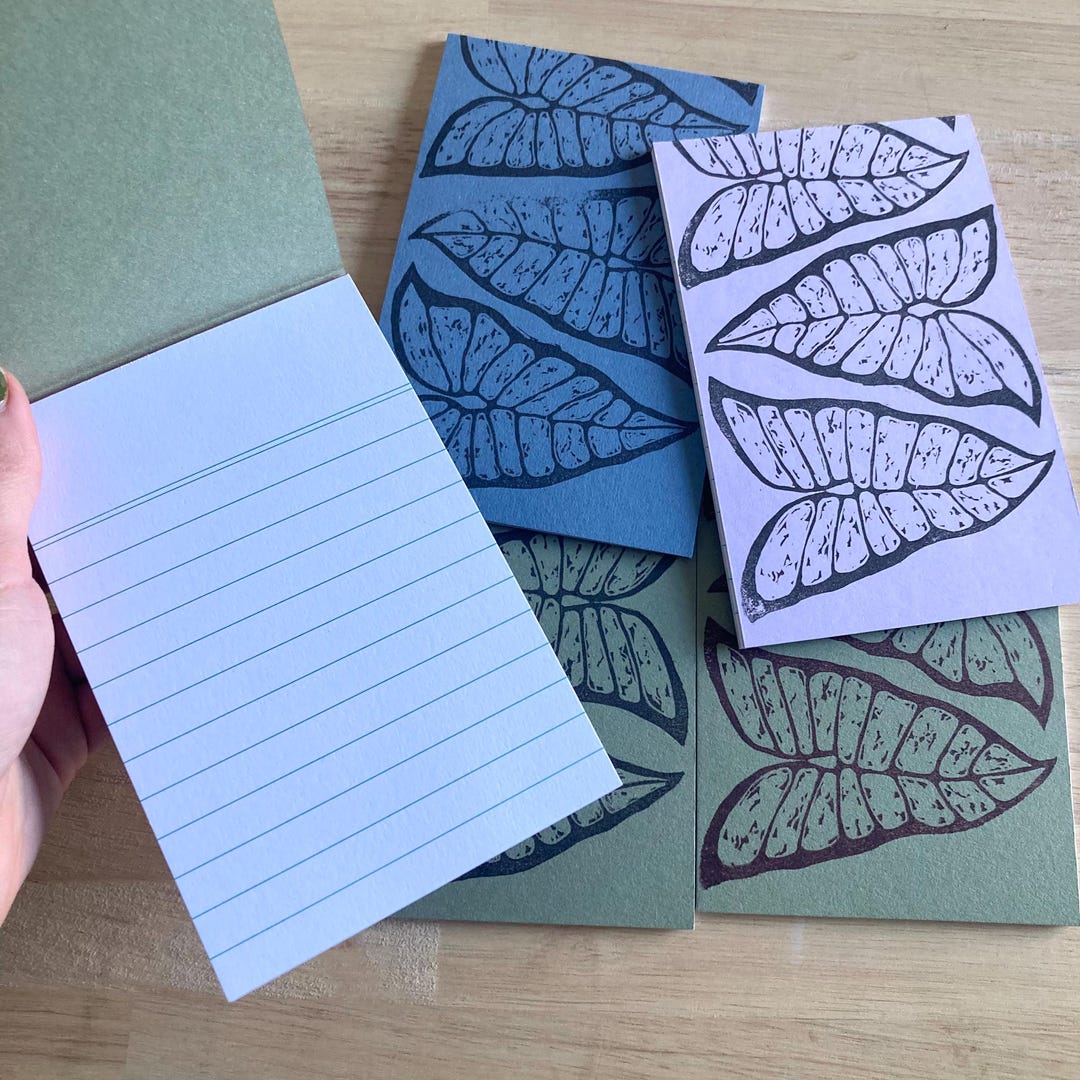 Ruled Notepad A6 Assorted Designs, Handmade Cover Lined Notebook, Plant ...