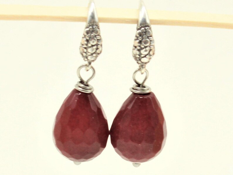 Exceptional gift Jewelry trend Jade natural stone cherry earrings Mother/'s Day Handmade jewelry