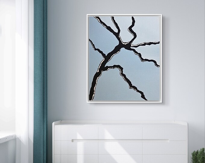 Blue Abstract Acrylic Wall Art - Modern & Minimalist. Modern  Painting , Contemporary Wall Art , Bedroom Wall Art , Office Art, Home Decor