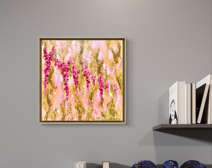 Original Artwork  Flowers Painting, Original Painting, Bedroom Wall Art, Kitchen Decor, Pink and Green Art, Colorful Art, Acrylic Painting