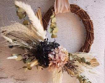 Dried flower wreath,Door wreath,Wall hanging,Preserved flowers