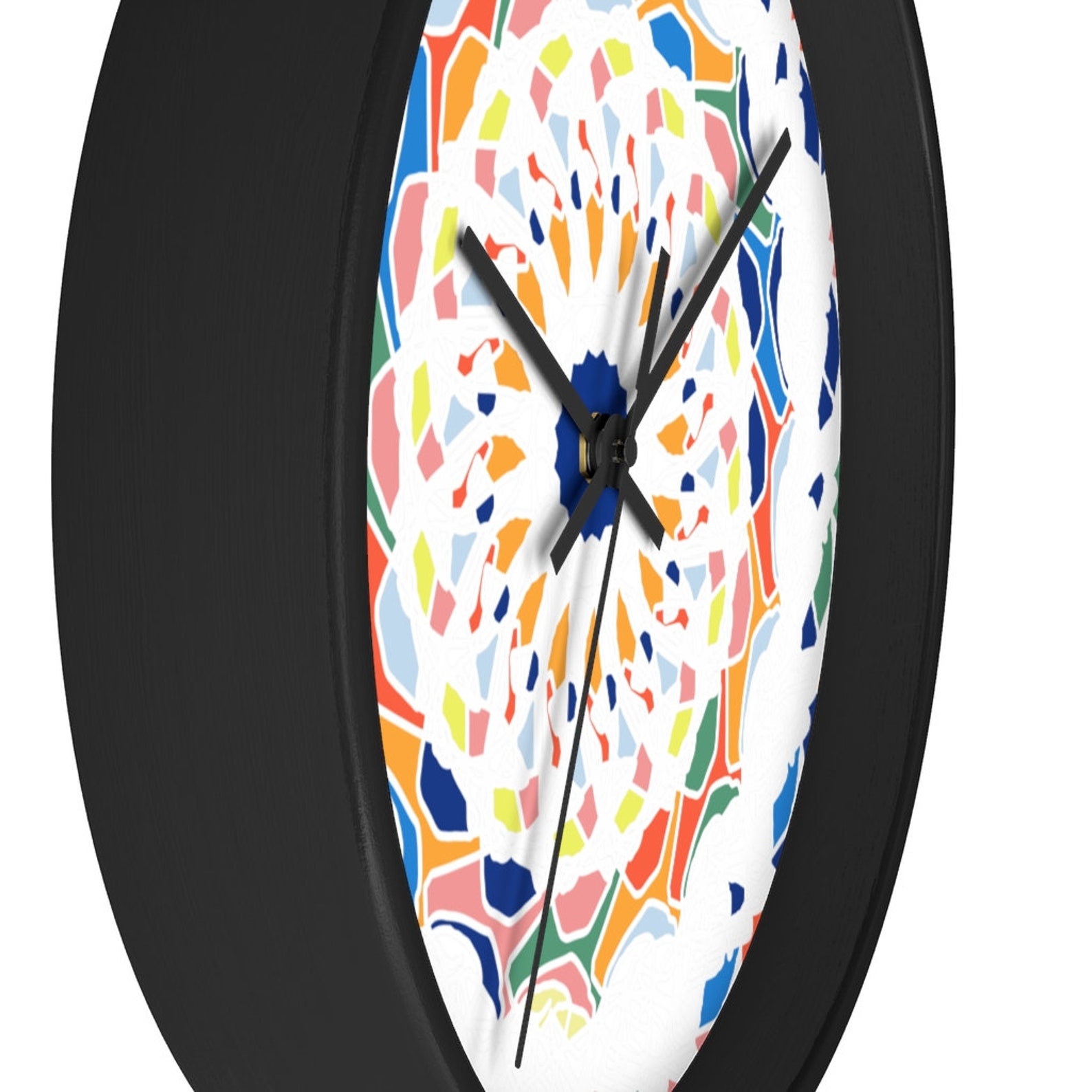 Colorful Wall clock. Unique analog wall clock. Choose frame Etsy