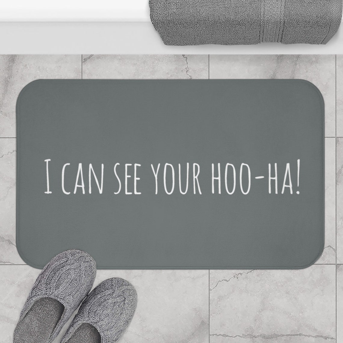 I can see your HooHa Funny Bath Mat. Minimalist Bath decor. Etsy