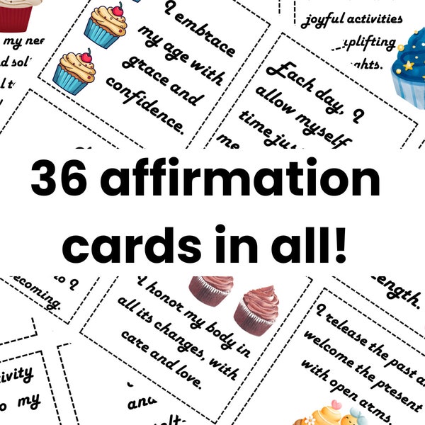 You're So Sweet: 36 Printable Positive Affirmation Cards for Midlife Women - Includes Customizable Blank Cards