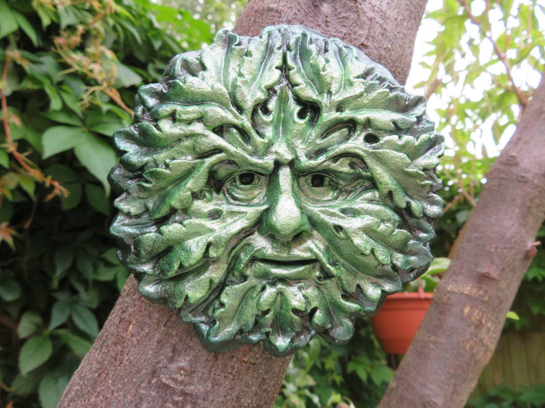 Outdoor Green Man Wall Plaque Pagan Green Man Green Man Etsy Uk