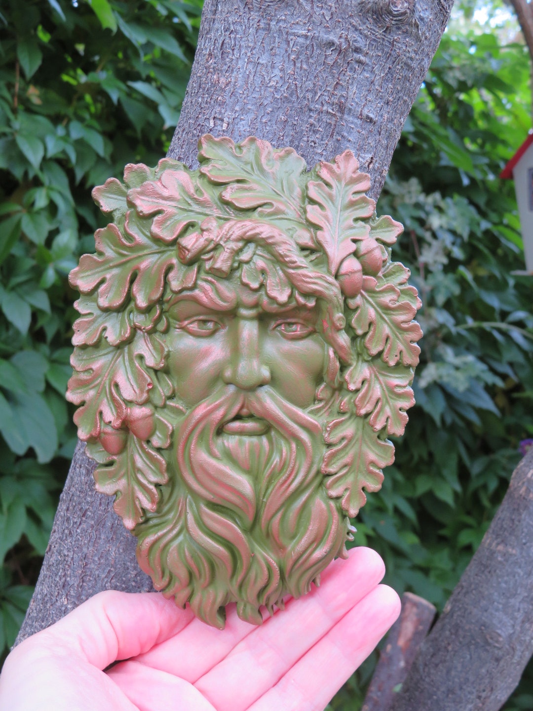Outdoor Green Man Wall Plaque Pagan Green Man Green Man Etsy