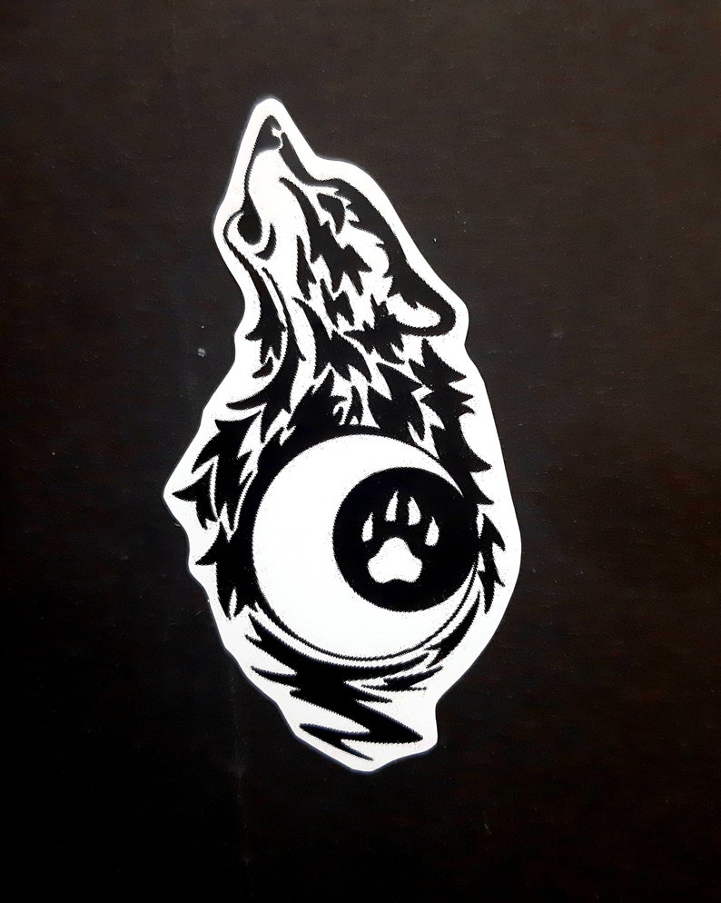 Tribal Howling Wolf Stickers Etsy