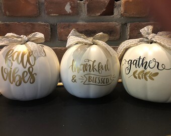 Fall pumpkin gold and white