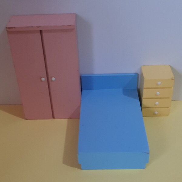 Vintage Lundby Dolls House Rainbow Bedroom