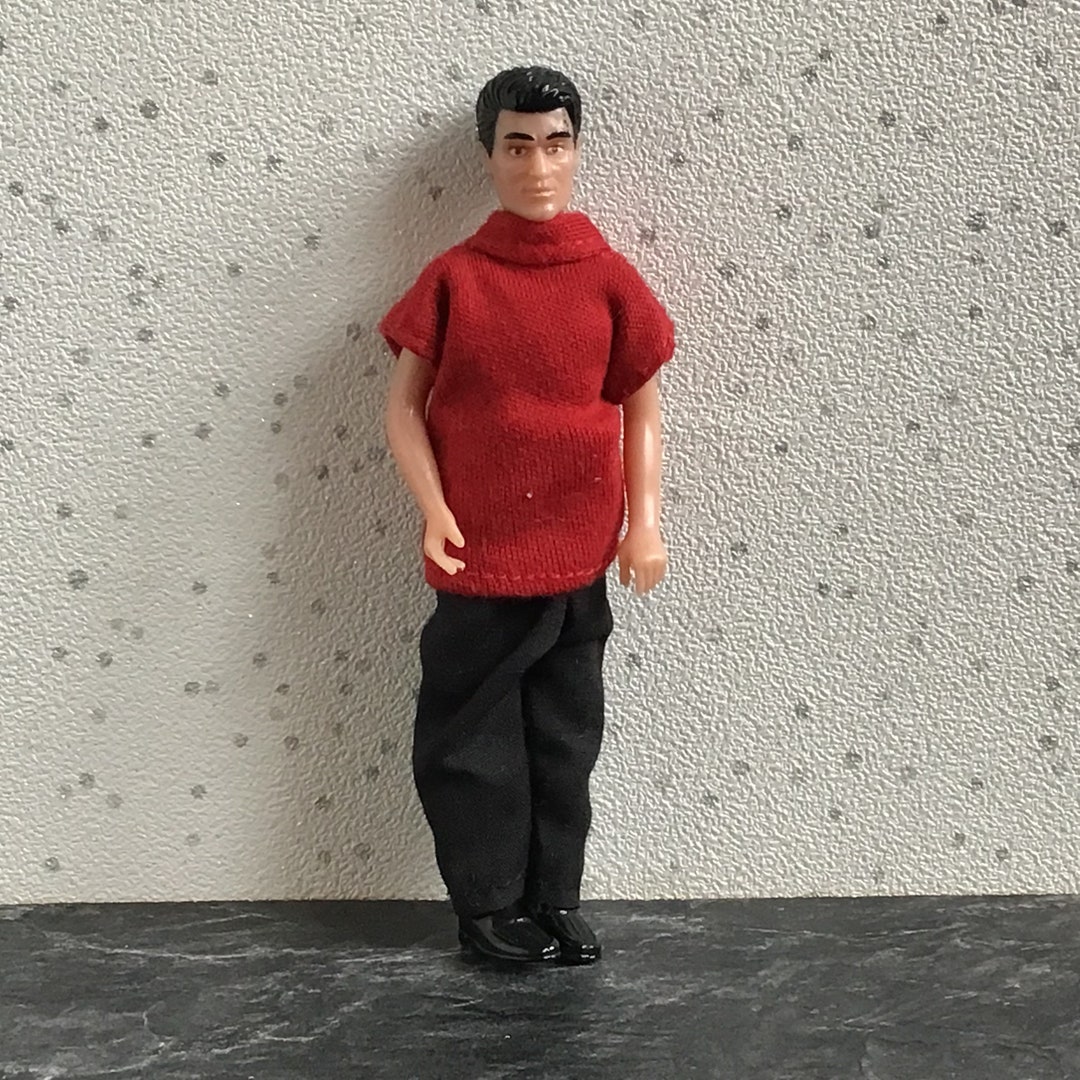 Vintage Lundby Dolls House Man Father Dad Red Top/black Etsy