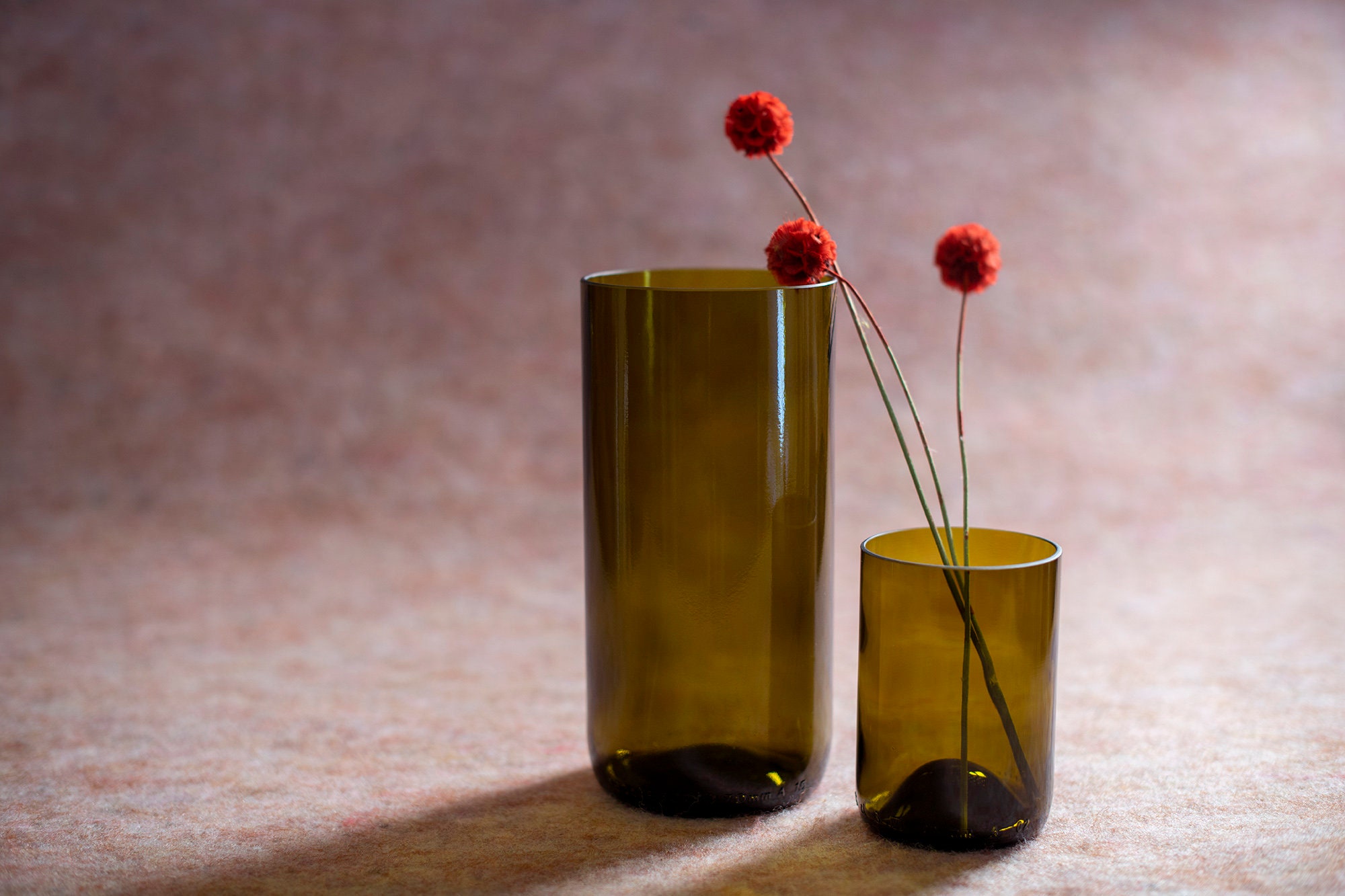 Vase de Fleur, Upcycling Vase en Bouteille Vin, Couleurs Différentes, Environ 20 cm, Env. 1, 2 L Vol