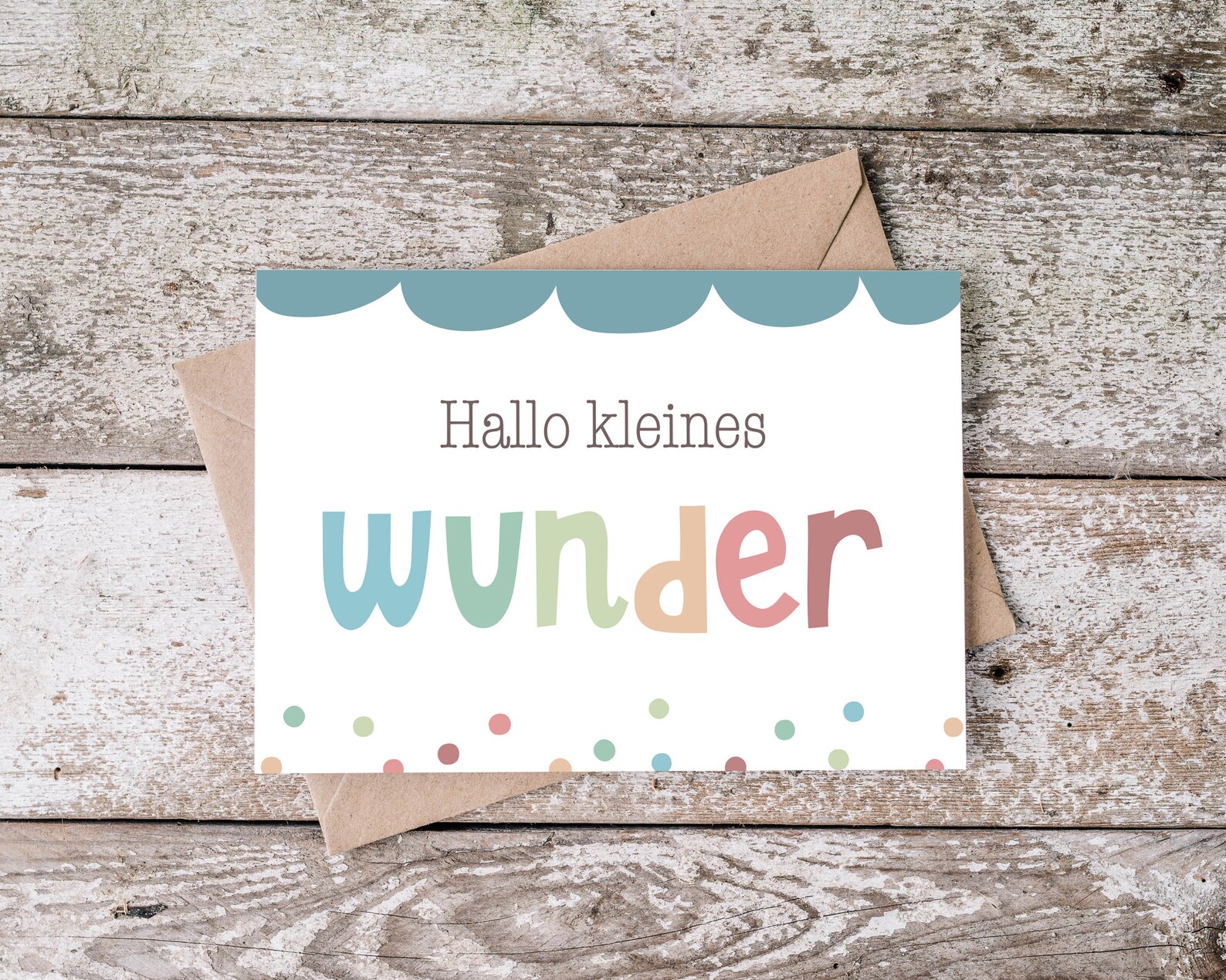 Postkarte Hallo kleines Wunder mit Etsy