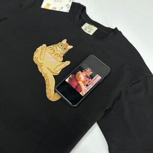 Geborduurd door Cat Dog Pet Animal Photo Portrait Hoodie Borduren Familie Paar Vrienden Fotografie Sweatshirt Romantisch Item Custom Gift