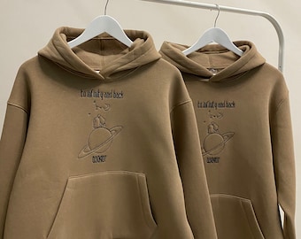 Pareja bordado aniversario personalizado fecha sudaderas a juego estética aniversario Navidad cumpleaños regalo para ella y él