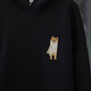 Embroidered by Pet Photo Portrait Hoodie Embroidery Cat Dog Family Friend Owner Portrait Crewneck Sweatshirt Personalized Custom Gift