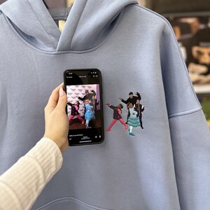 Embroidered by Photo Portrait Hoodie Embroidery Cat Dog Family Friends Couple Portrait Crewneck Sweatshirt Clothes Item Custom Gift