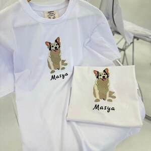 Embroidered by Cat Dog Pet Animal Photo Portrait Hoodie Embroidery Family Couple Friends Photography Sweatshirt Romantic Item Custom Gift