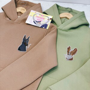Cartoon Couple Embroidered Miss and Mister Dog Cute Hoodies Animal Crewnecks T-shirts Funny Matching Sweatshirts Anniversary for Her and Him