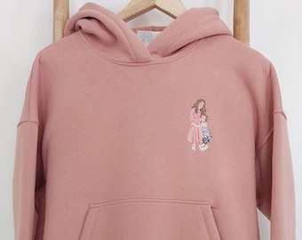 Embroidered by Photo Portrait Hoodie Embroidery Cat Dog Portrait Crewneck Sweatshirt Clothes Item Custom Gift Sale