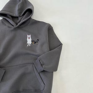 Embroidered by Pet Photo Portrait Hoodie Embroidery Cat Dog Family Friend Owner Portrait Crewneck Sweatshirt Personalized Custom Gift (sale)