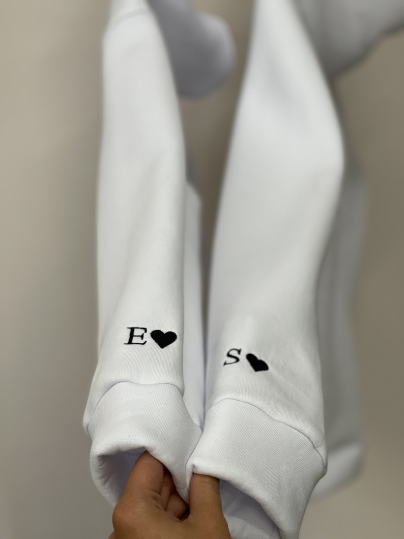 Custom Embroidered Hoodies With Initials on the Sleeve Roman Etsy