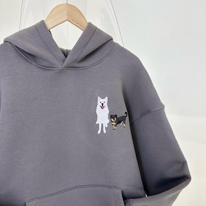 Embroidered by Pet Photo Portrait Hoodie Embroidery Cat Dog Family Friend Owner Portrait Crewneck Sweatshirt Personalized Custom Gift (sale)