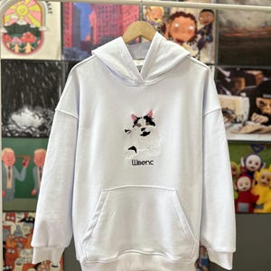 Embroidered by Cat Dog Pet Animal Photo Portrait Hoodie Embroidery Photography Sweatshirt Cute Custom Gift