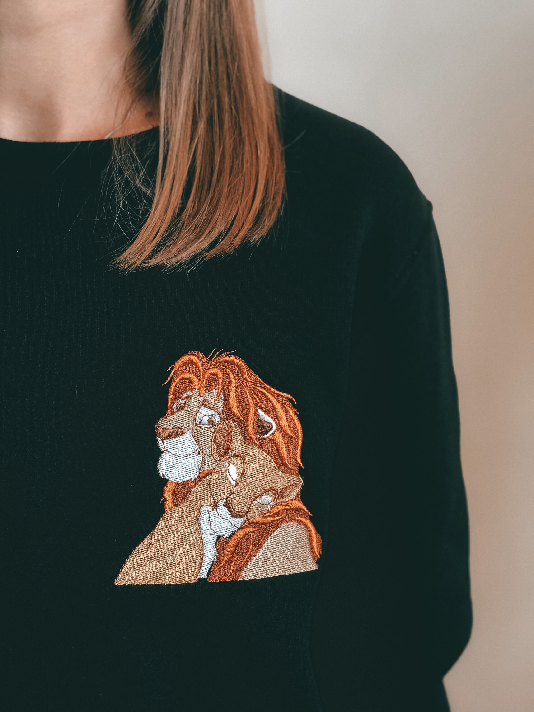 Couple Embroidered Lion and Lioness Hoodies Cartoon Unisex Etsy