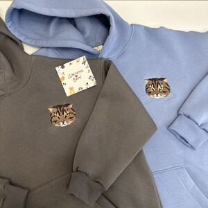Embroidered by Pet Photo Portrait Hoodie Embroidery Cat Dog Family Friend Owner Portrait Crewneck Sweatshirt Personalized Custom Gift