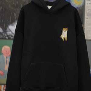 Embroidered by Pet Photo Portrait Hoodie Embroidery Cat Dog Family Friend Owner Portrait Crewneck Sweatshirt Personalized Custom Gift