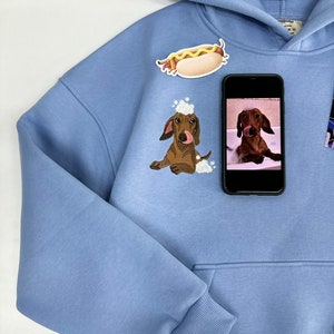 Embroidered by Pet Photo Portrait Hoodie Embroidery Cat Dog Family Friend Owner Portrait Crewneck Sweatshirt Personalized Custom Gift (sale)