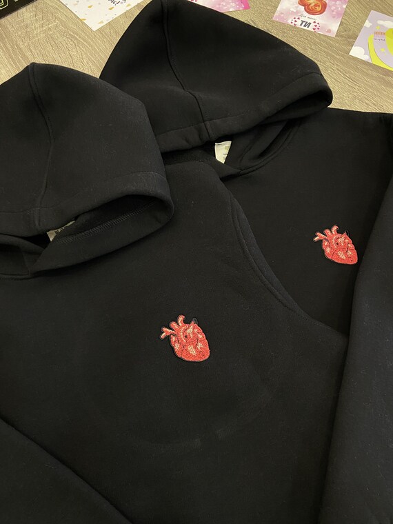 Pareja bordada corazon anatomico sudaderas esteticas sudaderas a juego aniversario cumpleanos Navidad San Valentin regalo para ella y el Etsy Espana