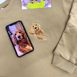 Embroidered by Pet Photo Portrait Hoodie Embroidery Cat Dog Family Friend Owner Portrait Crewneck Sweatshirt Personalized Custom Gift (sale)
