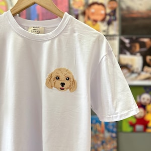 Embroidered by Pet Photo Portrait Hoodie Embroidery Cat Dog Family Friend Owner Portrait Crewneck Sweatshirt Personalized Custom Gift (sale)