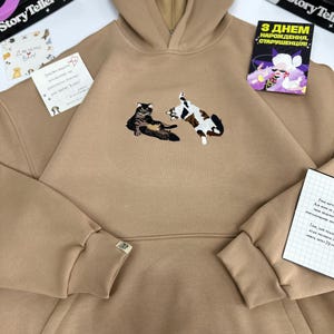 Embroidered by Cat Dog Pet Animal Photo Portrait Hoodie Embroidery Photography Sweatshirt Cute Custom Gift