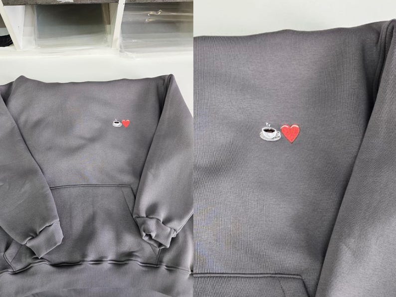 Couple Custom Embroidered Emoji Stickers Hoodies Crewneck Sweatshirts Matching Items for Anniversary Birthday Graduation Personalized Gift