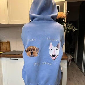 Embroidered Cat Dog Pet Animal Photo Portrait Hoodie Embroidery Photography Sweatshirt Custom Gift