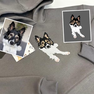 Anniversary Gift Embroidered Cat Dog Pet Animal Photo Portrait Hoodie Embroidery Family Photography Sweatshirt Custom Crewneck