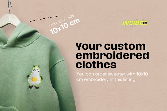 Custom Cartoon Embroidered Hoodie Clothes Crewneck Sweatshirt