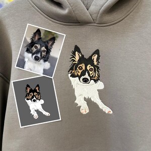 Embroidered by Cat Dog Pet Animal Photo Portrait Hoodie Embroidery Family Couple Friends Photography Sweatshirt Romantic Item Custom Gift