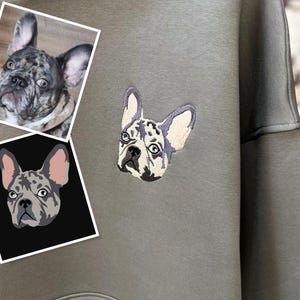 Embroidered by Pet Photo Portrait Hoodie Embroidery Cat Dog Family Friend Owner Portrait Crewneck Sweatshirt Personalized Custom Gift