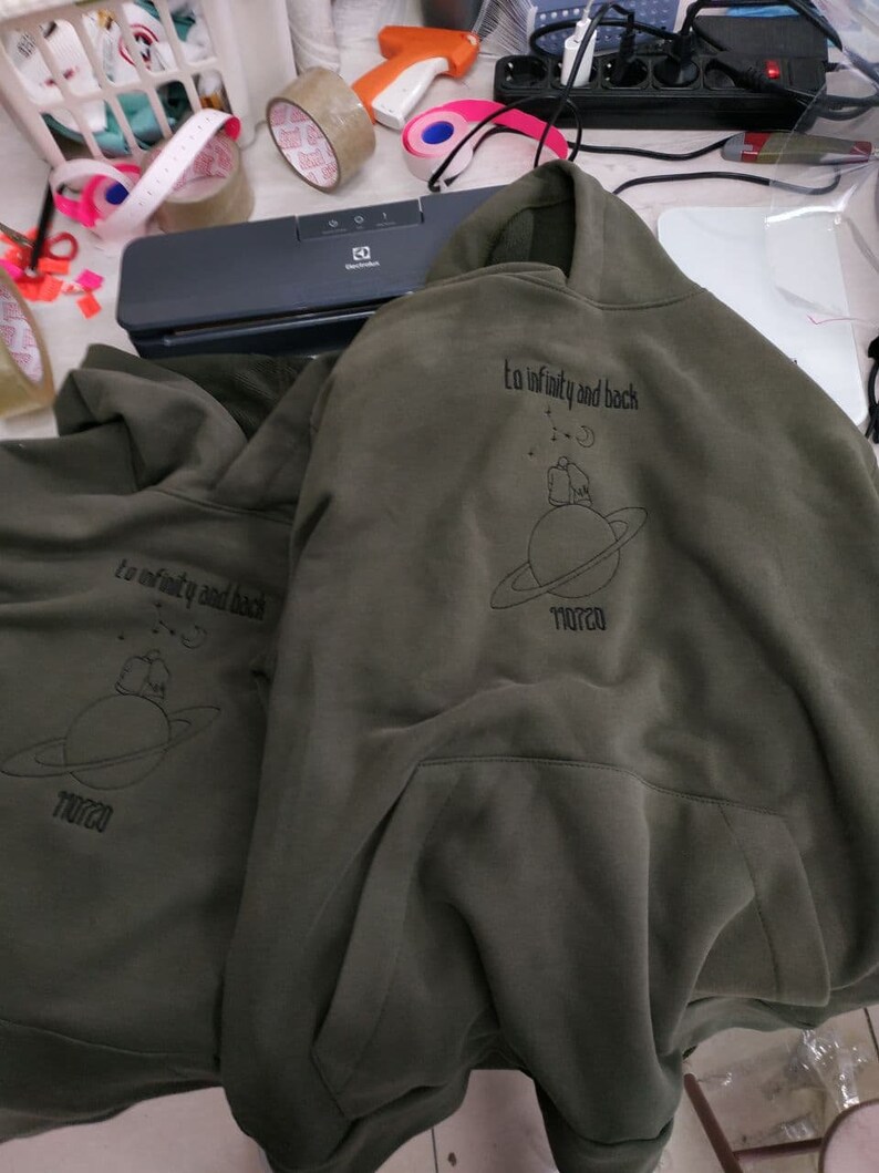 Embroidered Anniversary Date Hoodies Couple Custom Sweatshirts Etsy