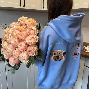 Embroidered Cat Dog Pet Animal Photo Portrait Hoodie Embroidery Photography Sweatshirt Custom Gift