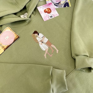 Embroidered by Family Photo From Portrait Hoodie Embroidery Cat Dog Friends Photography Crewneck Sweatshirt Clothes Item Custom Gift Sale